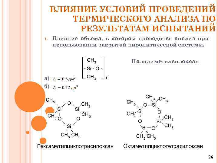 ВЛИЯНИЕ УСЛОВИЙ ПРОВЕДЕНИЙ ТЕРМИЧЕСКОГО АНАЛИЗА ПО РЕЗУЛЬТАТАМ ИСПЫТАНИЙ 1. Влияние объема, в котором проводится