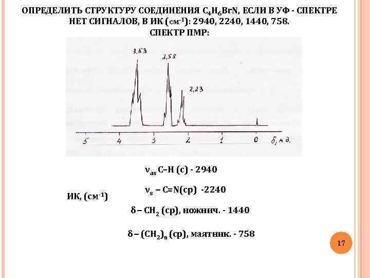 ОПРЕДЕЛИТЬ СТРУКТУРУ СОЕДИНЕНИЯ C 4 H 6 Br. N, ЕСЛИ В УФ - СПЕКТРЕ