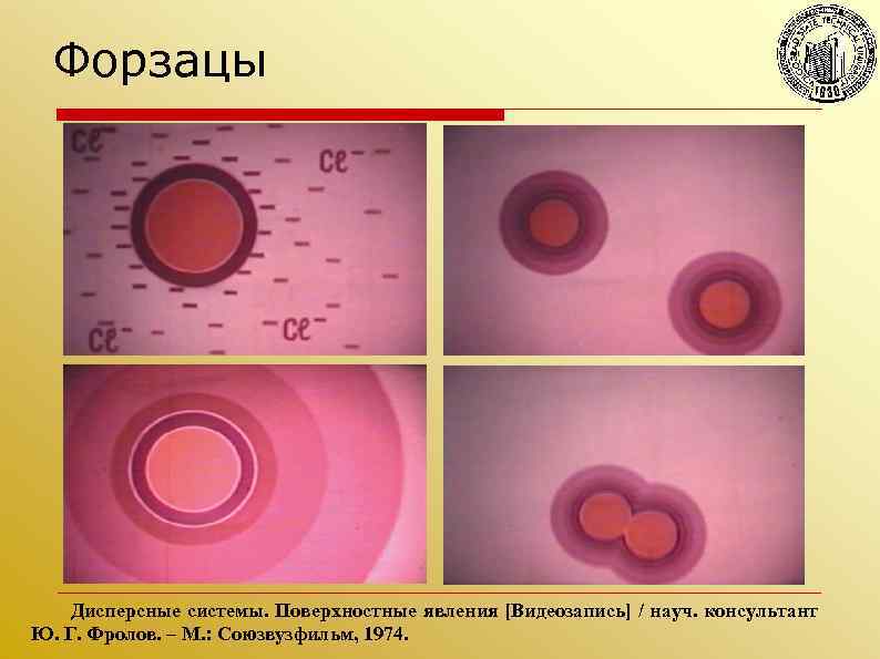 Форзацы Дисперсные системы. Поверхностные явления [Видеозапись] / науч. консультант Ю. Г. Фролов. – М.