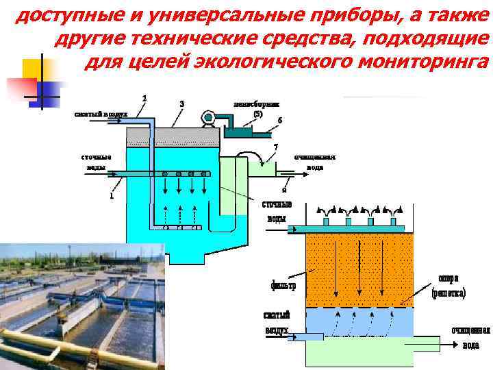доступные и универсальные приборы, а также другие технические средства, подходящие для целей экологического мониторинга