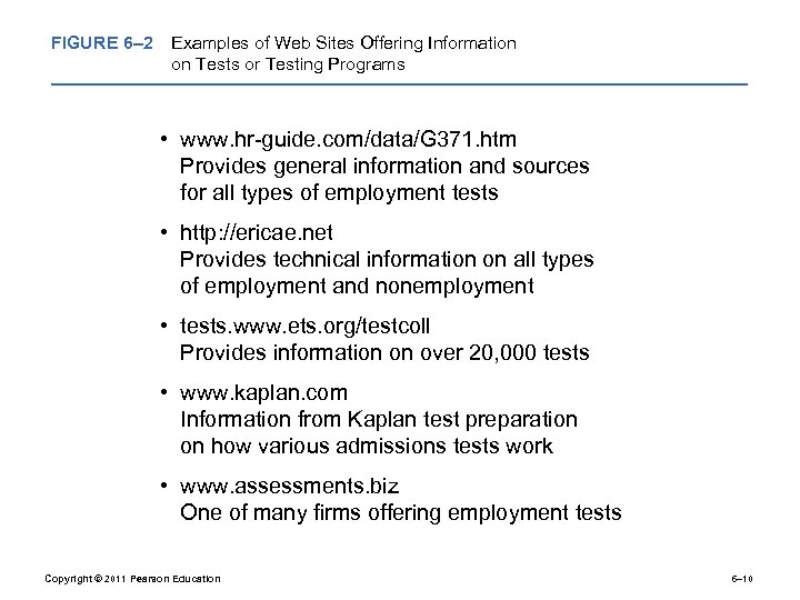 FIGURE 6– 2 Examples of Web Sites Offering Information on Tests or Testing Programs