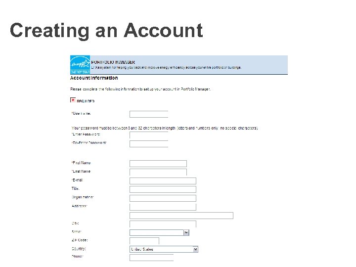 Creating an Account 