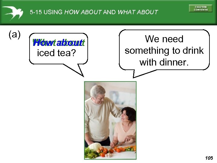 5 -15 USING HOW ABOUT AND WHAT ABOUT (a) What about How about iced