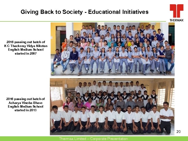 Giving Back to Society - Educational Initiatives 2016 passing out batch of K C