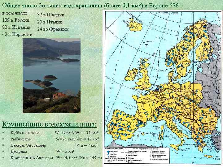 Водохранилища европы