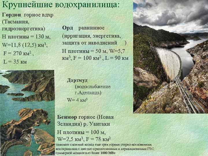 Крупнейшие водохранилища