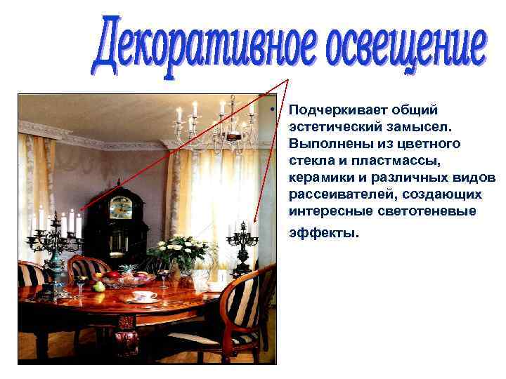  • Подчеркивает общий эстетический замысел. Выполнены из цветного стекла и пластмассы, керамики и