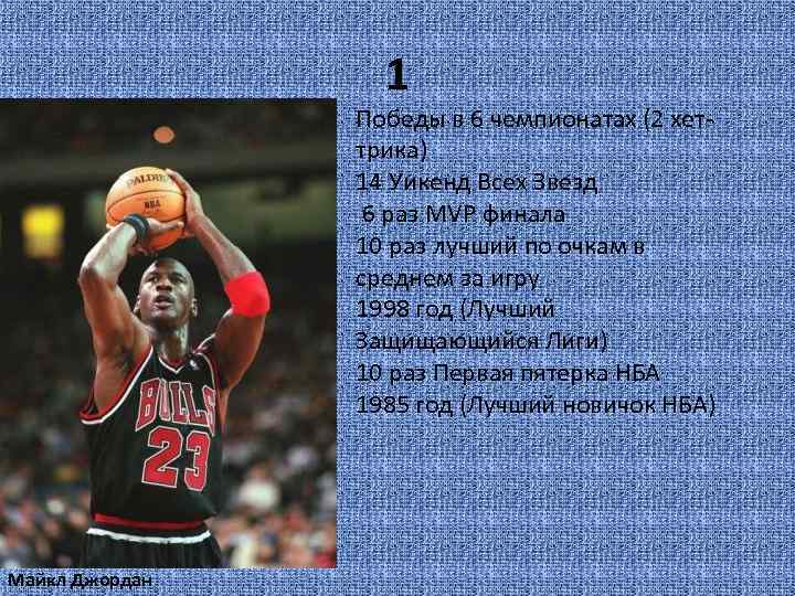 1 Победы в 6 чемпионатах (2 хеттрика) 14 Уикенд Всех Звезд 6 раз MVP