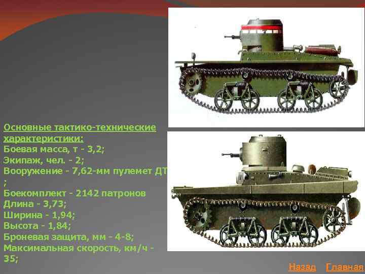  Основные тактико-технические характеристики: Боевая масса, т - 3, 2; Экипаж, чел. - 2;