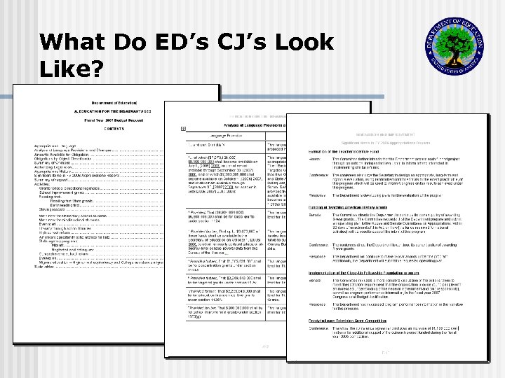 What Do ED’s CJ’s Look Like? 