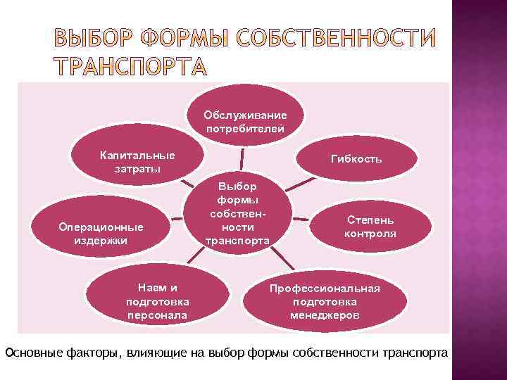 Обслуживание потребителей Капитальные затраты Операционные издержки Наем и подготовка персонала Гибкость Выбор формы собственности