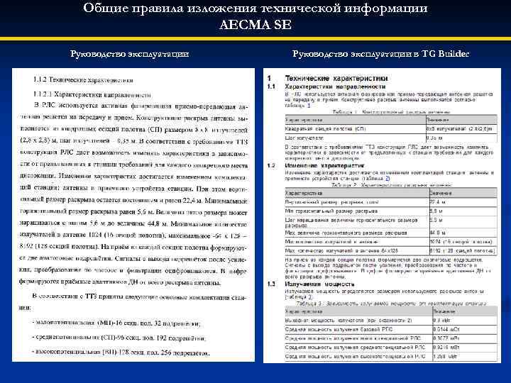 Общие правила изложения технической информации AECMA SE Руководство эксплуатации в TG Builder 