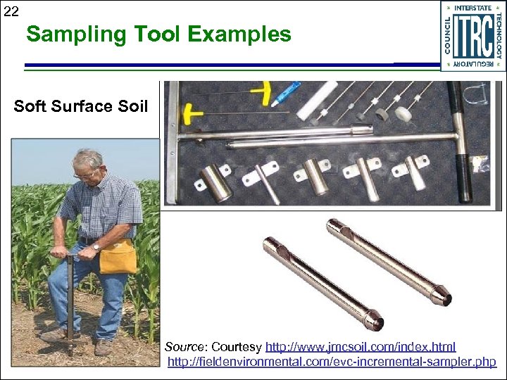 22 Sampling Tool Examples Soft Surface Soil Source: Courtesy http: //www. jmcsoil. com/index. html