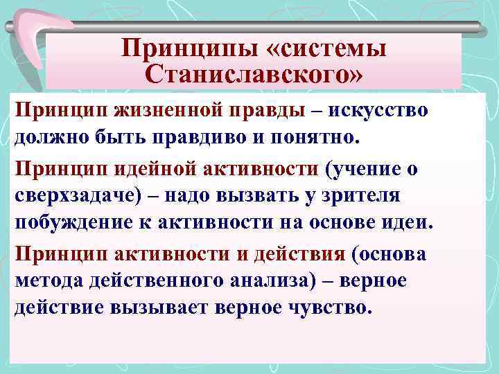 Презентация о системе станиславского