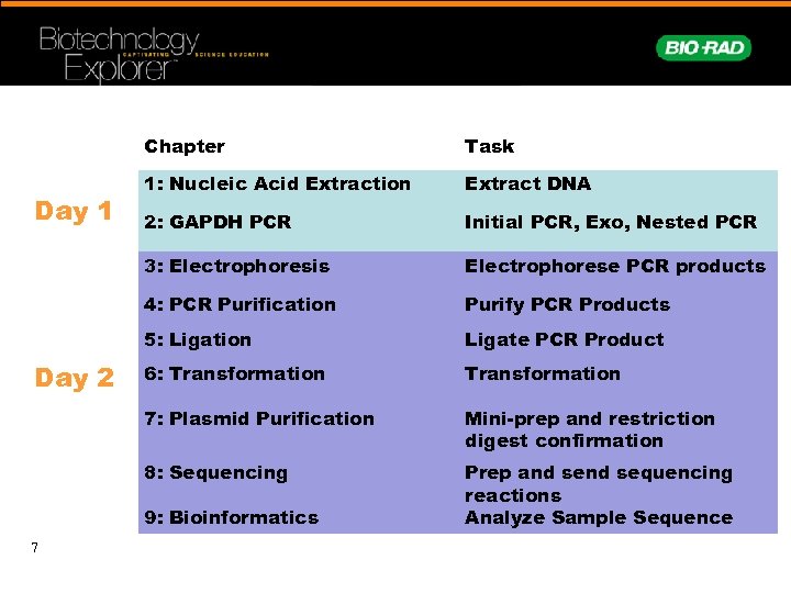 Chapter Extract DNA 2: GAPDH PCR Initial PCR, Exo, Nested PCR Electrophorese PCR products