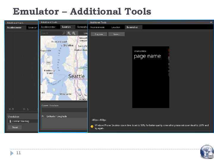 Emulator – Additional Tools 11 