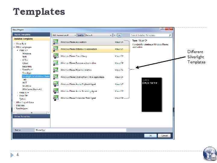 Templates Different Silverlight Templates 4 
