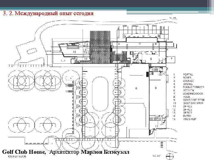 3. 2. Международный опыт сегодня Golf Club House, Архитектор Марлон Блэкуэлл 