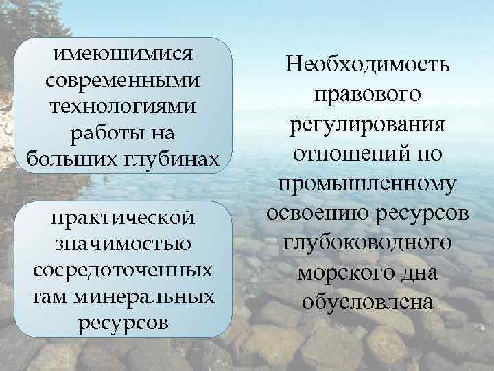 имеющимися современными технологиями работы на больших глубинах практической значимостью сосредоточенных там минеральных ресурсов Необходимость