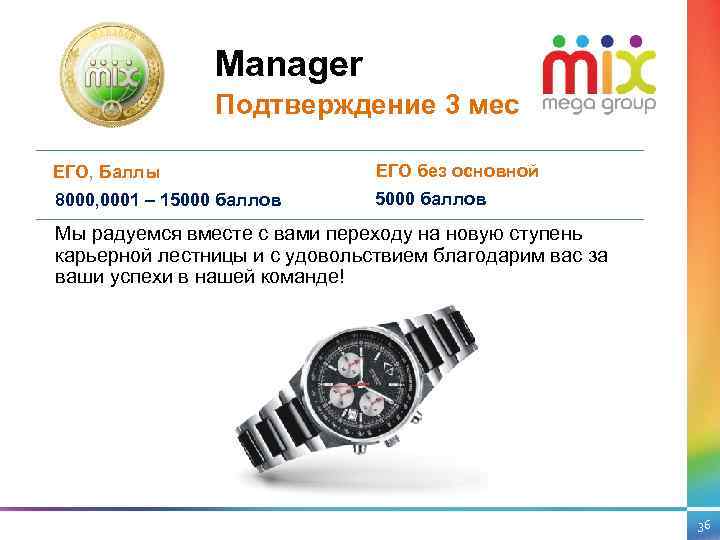 Manager Подтверждение 3 мес ЕГО, Баллы ЕГО без основной 8000, 0001 – 15000 баллов