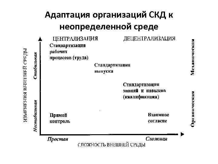 Адаптация организаций СКД к неопределенной среде 