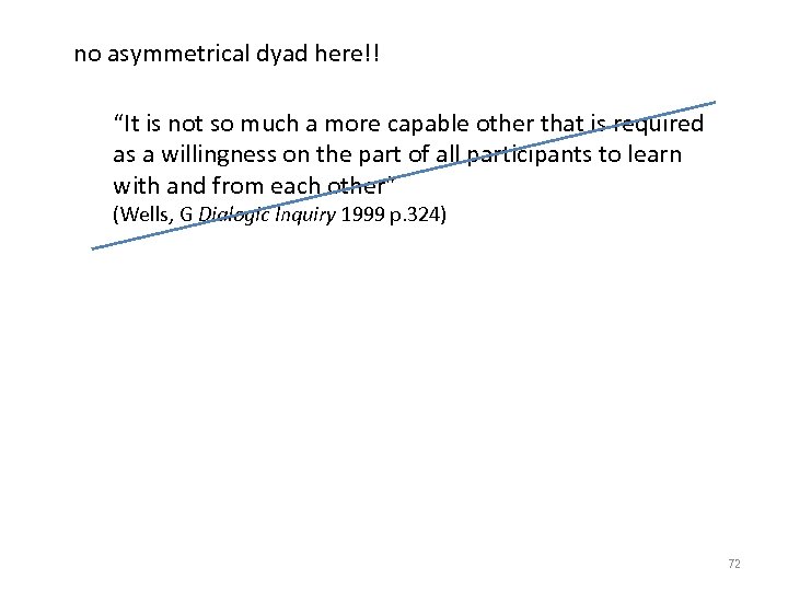 no asymmetrical dyad here!! “It is not so much a more capable other that