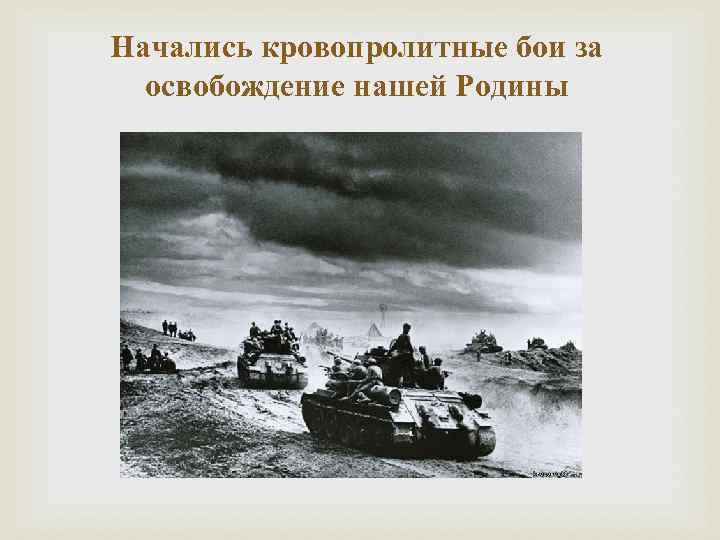 Начались кровопролитные бои за освобождение нашей Родины 