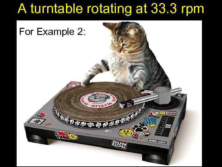 A turntable rotating at 33. 3 rpm For Example 2: 19 