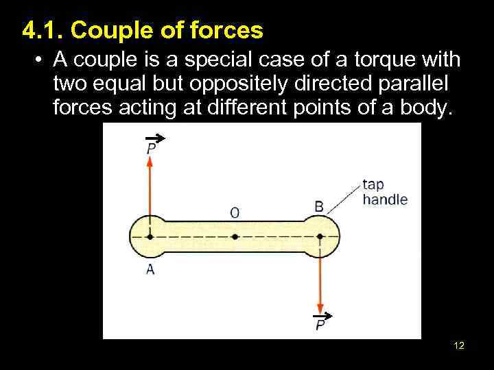 4. 1. Couple of forces • A couple is a special case of a