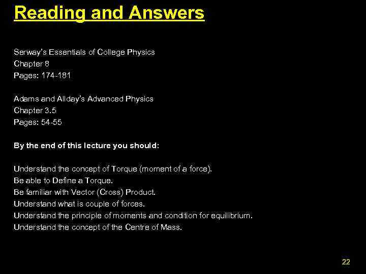 Reading and Answers Serway’s Essentials of College Physics Chapter 8 Pages: 174 -181 Adams