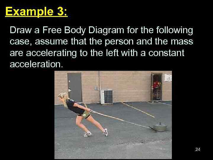 Example 3: Draw a Free Body Diagram for the following case, assume that the