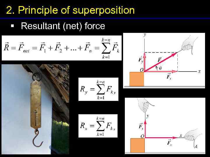 2. Principle of superposition § Resultant (net) force 4 