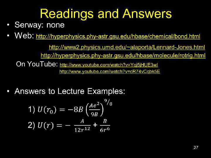 Readings and Answers • 27 