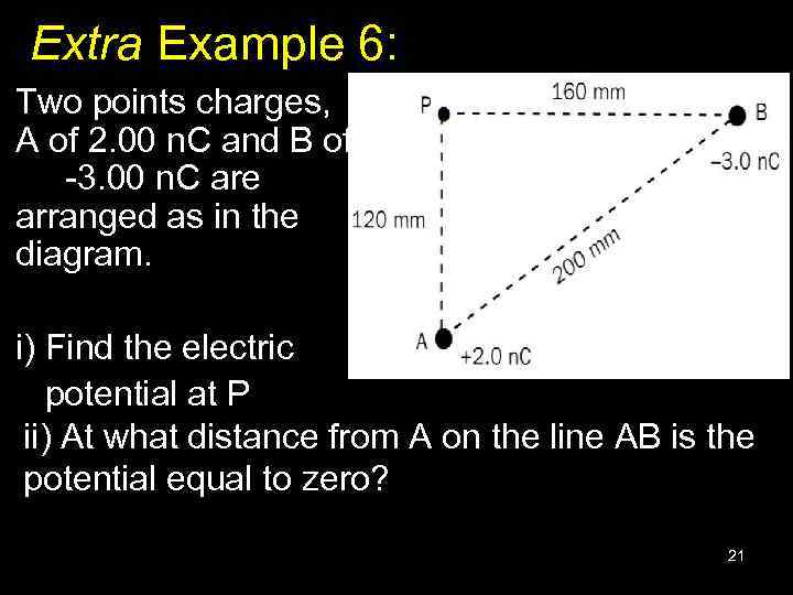 Extra Example 6: Two points charges, A of 2. 00 n. C and B