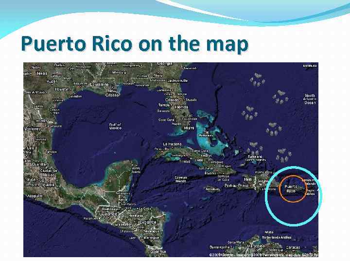 Puerto Rico on the map 