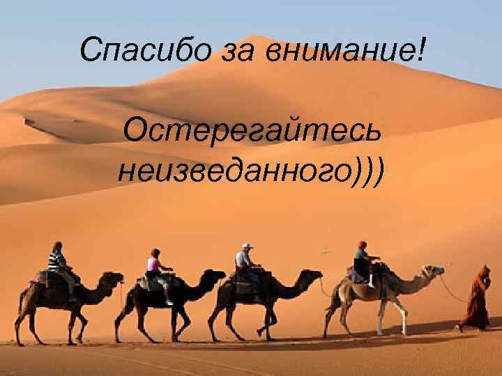 Спасибо за внимание! Остерегайтесь неизведанного))) 