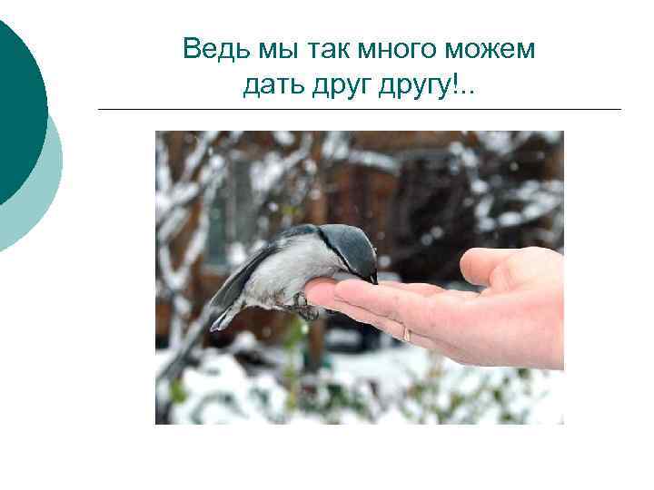 Ведь мы так много можем дать другу!. . 