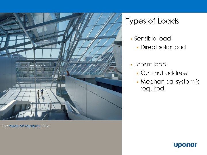 Types of Loads • • The Akron Art Museum, Ohio Sensible load § Direct