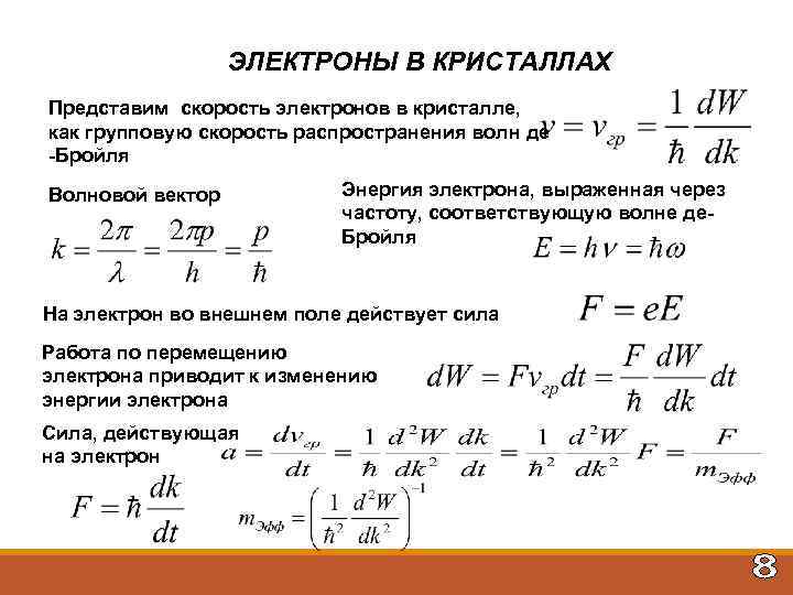 Электрон уравнение. Формула скорости через электрон. Скорость электрона формула. Скорость движения электронов. Волновой вектор электрона.