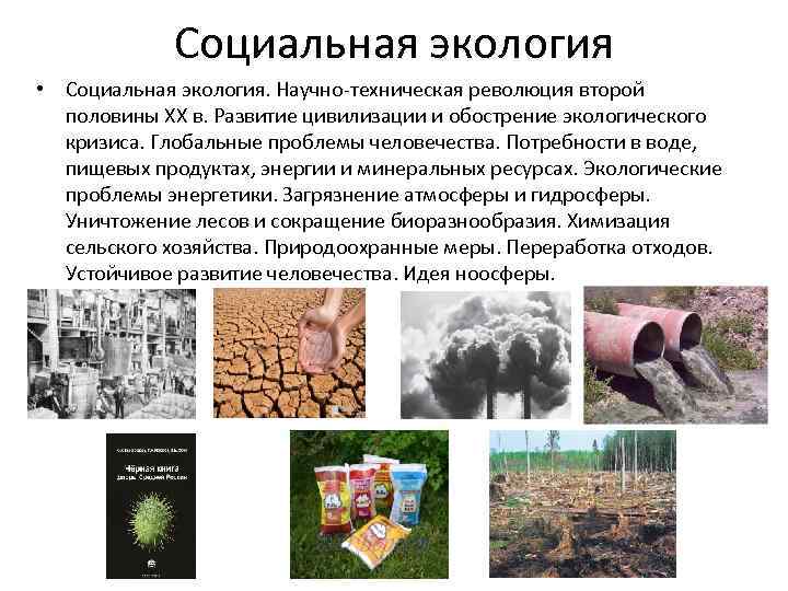 Социальная экология • Социальная экология. Научно-техническая революция второй половины XX в. Развитие цивилизации и