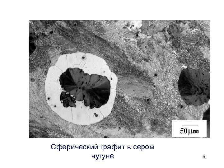 Сферический графит в сером чугуне 9 