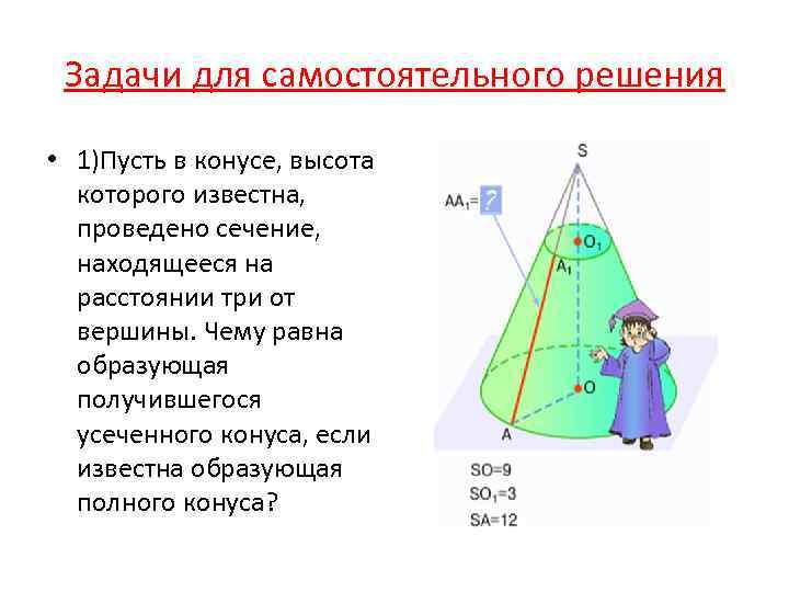 Площадь сечения конуса проходящего через две образующие