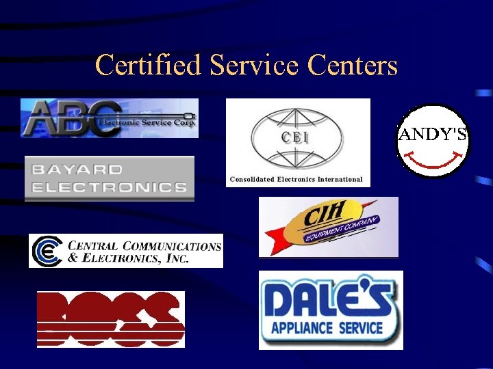 Certified Service Centers 