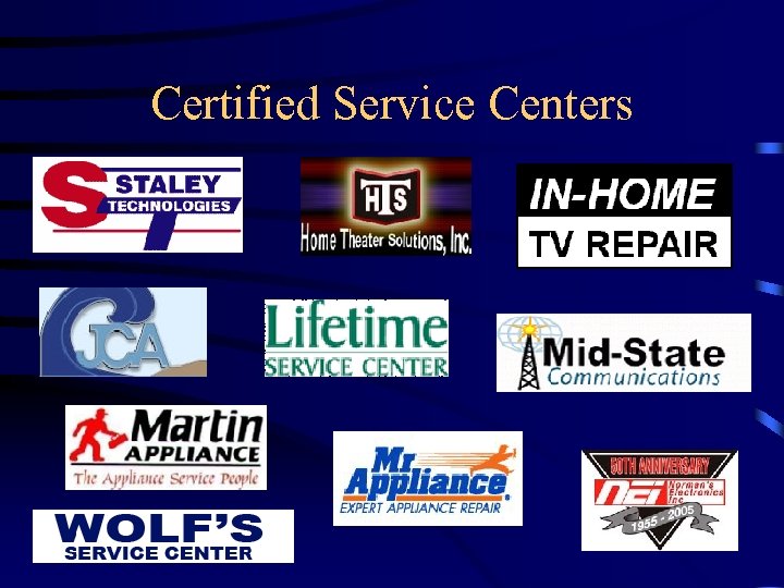 Certified Service Centers 