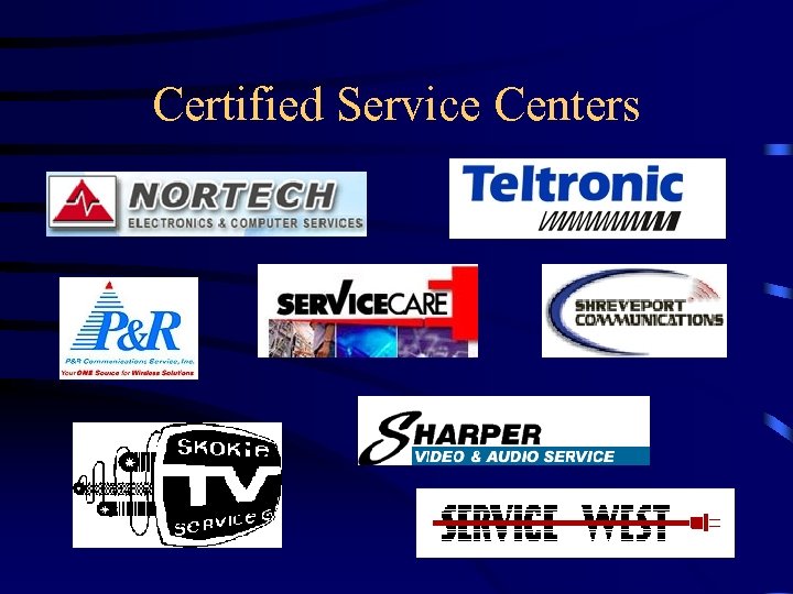 Certified Service Centers 