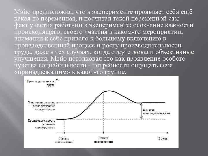 Мэйо предположил, что в эксперименте проявляет себя ещё какая-то переменная, и посчитал такой переменной