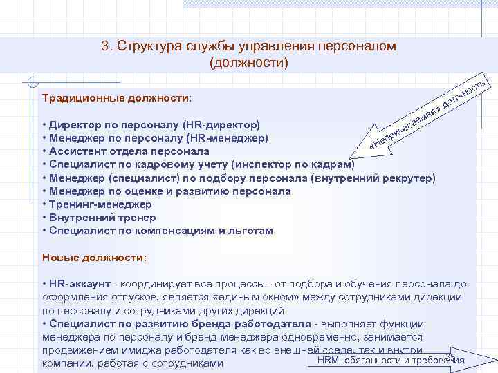 Кадровые должности