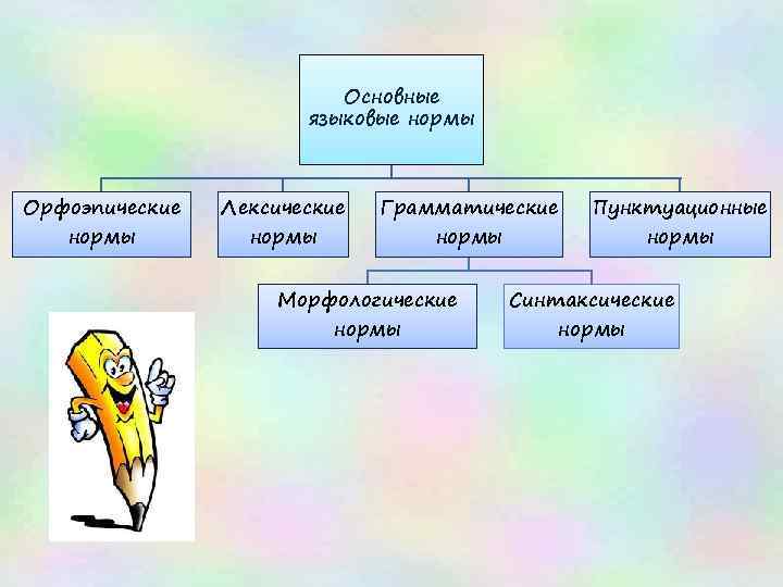 Основные языковые нормы Орфоэпические нормы Лексические нормы Грамматические нормы Морфологические нормы Пунктуационные нормы Синтаксические