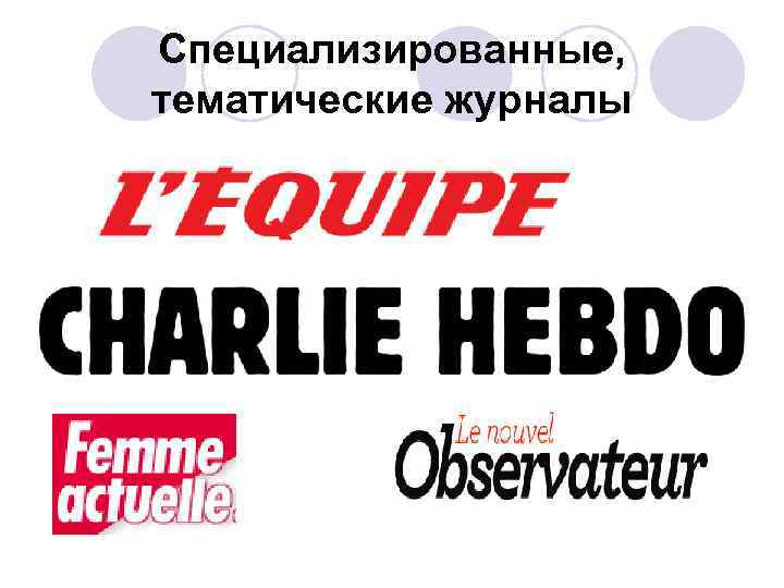 Специализированные, тематические журналы 