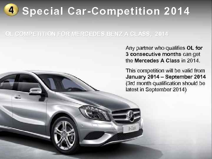 4 Special Car-Competition 2014 OL COMPETITION FOR MERCEDES BENZ A CLASS, 2014 Any partner